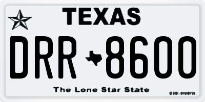 TX license plate DRR8600