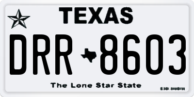 TX license plate DRR8603