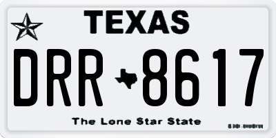 TX license plate DRR8617