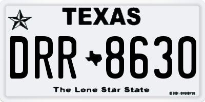 TX license plate DRR8630