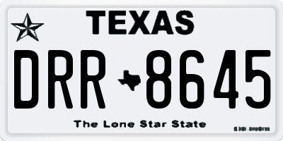 TX license plate DRR8645