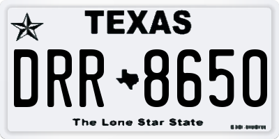 TX license plate DRR8650