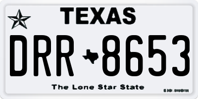 TX license plate DRR8653