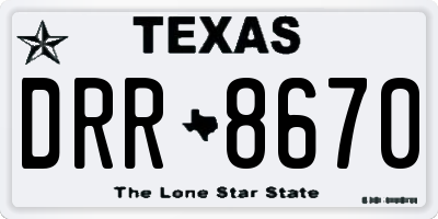 TX license plate DRR8670