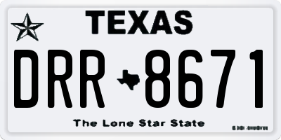 TX license plate DRR8671
