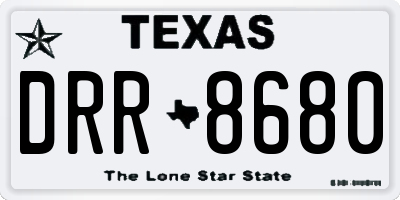 TX license plate DRR8680