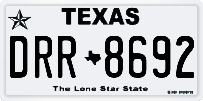 TX license plate DRR8692