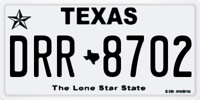 TX license plate DRR8702