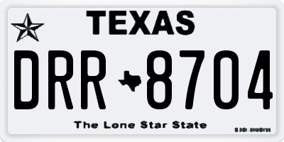 TX license plate DRR8704