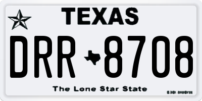 TX license plate DRR8708