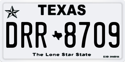 TX license plate DRR8709