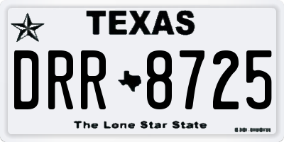TX license plate DRR8725