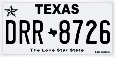 TX license plate DRR8726