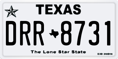 TX license plate DRR8731