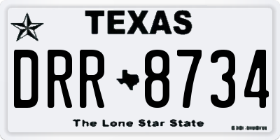 TX license plate DRR8734
