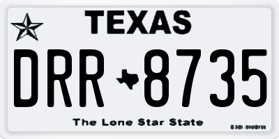 TX license plate DRR8735