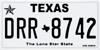 TX license plate DRR8742