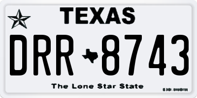 TX license plate DRR8743