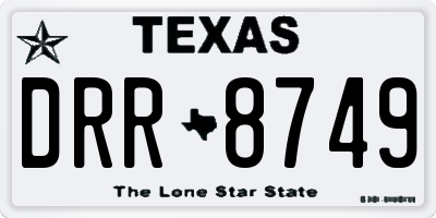 TX license plate DRR8749
