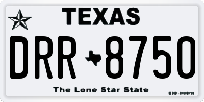 TX license plate DRR8750