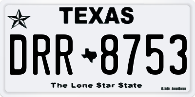 TX license plate DRR8753