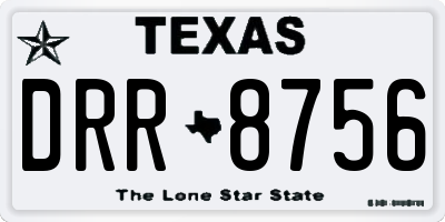 TX license plate DRR8756