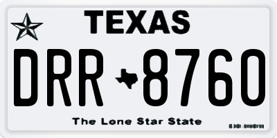 TX license plate DRR8760