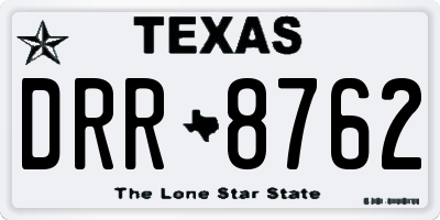 TX license plate DRR8762