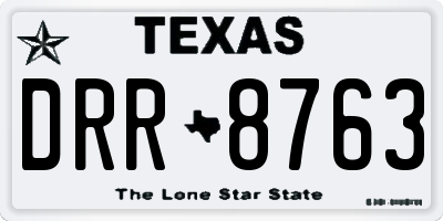 TX license plate DRR8763