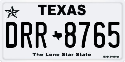 TX license plate DRR8765