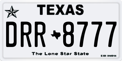 TX license plate DRR8777