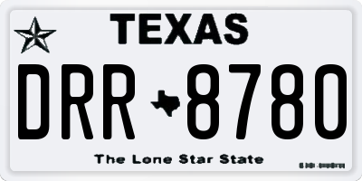 TX license plate DRR8780