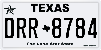 TX license plate DRR8784
