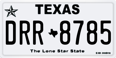 TX license plate DRR8785