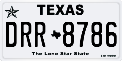 TX license plate DRR8786