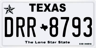 TX license plate DRR8793