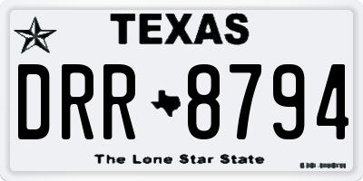 TX license plate DRR8794