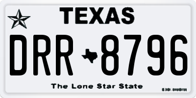 TX license plate DRR8796