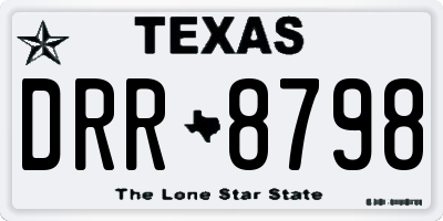 TX license plate DRR8798