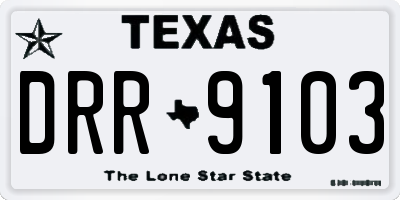 TX license plate DRR9103