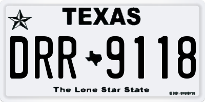 TX license plate DRR9118