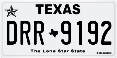 TX license plate DRR9192