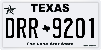 TX license plate DRR9201