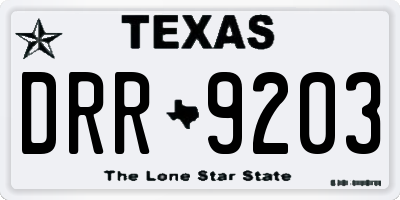 TX license plate DRR9203