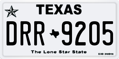 TX license plate DRR9205