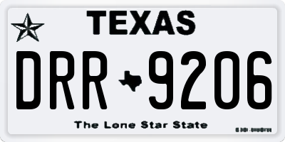 TX license plate DRR9206