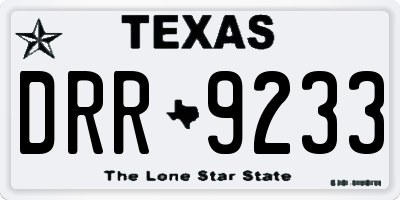 TX license plate DRR9233
