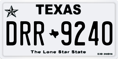 TX license plate DRR9240