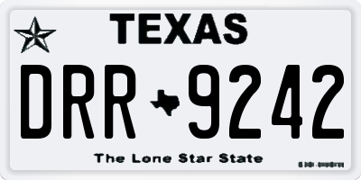 TX license plate DRR9242
