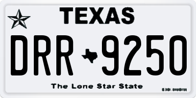 TX license plate DRR9250
